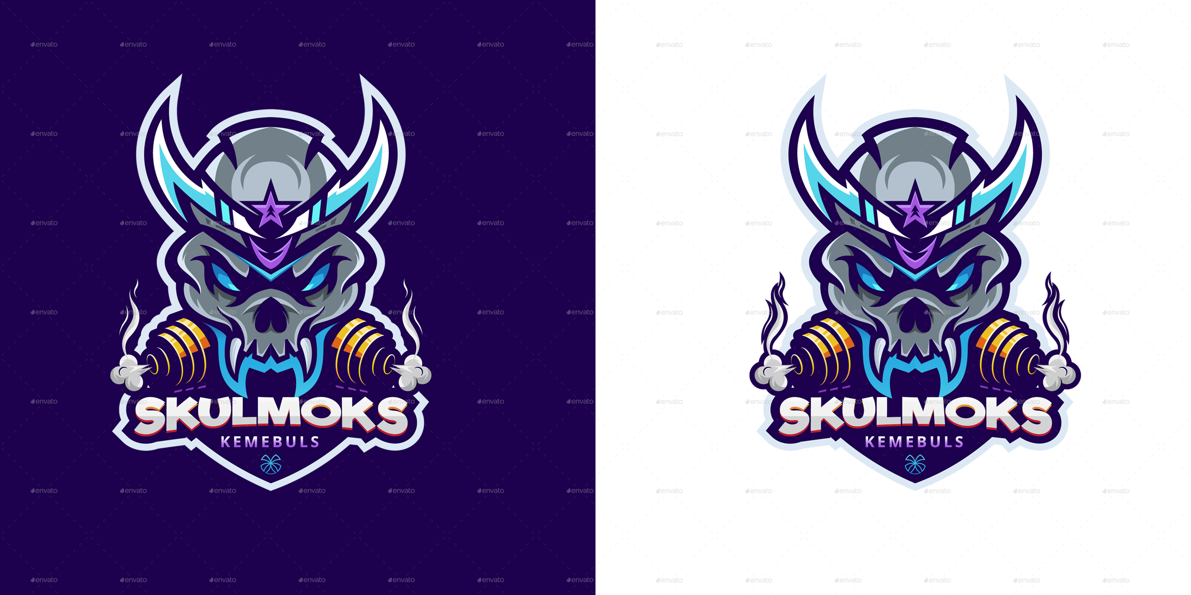 Esport Logo for Gaming Skull Smoke, Logo Templates GraphicRiver